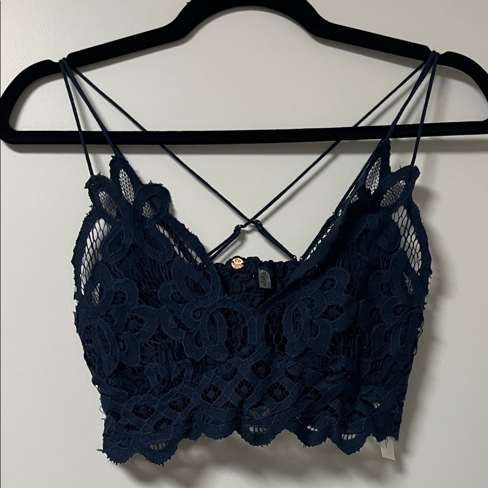 Free People Adella Navy Bralette